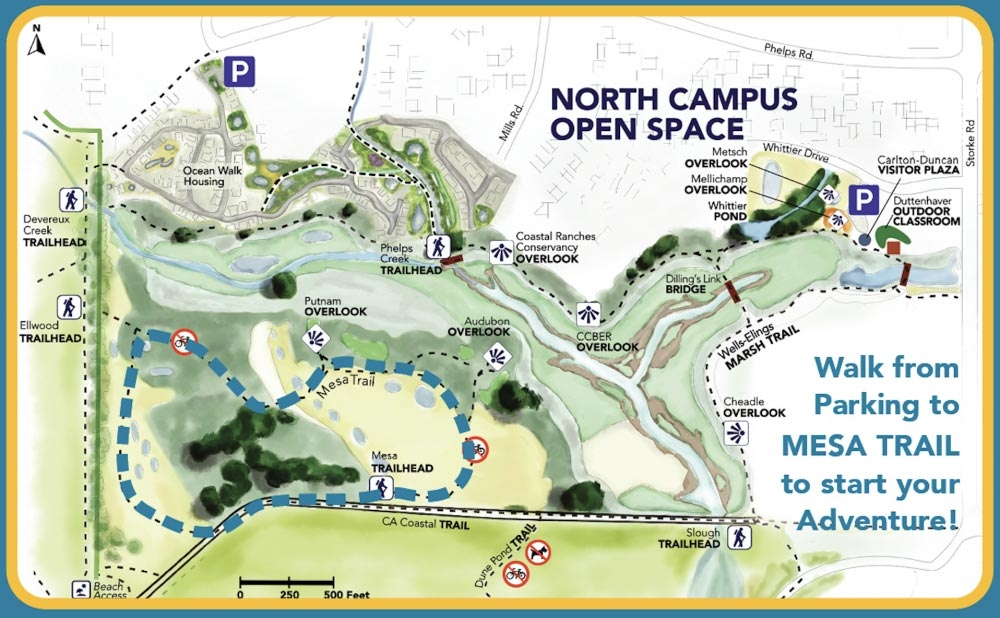 Map of UC Santa Barbara's North Campus Open Space (courtesy)