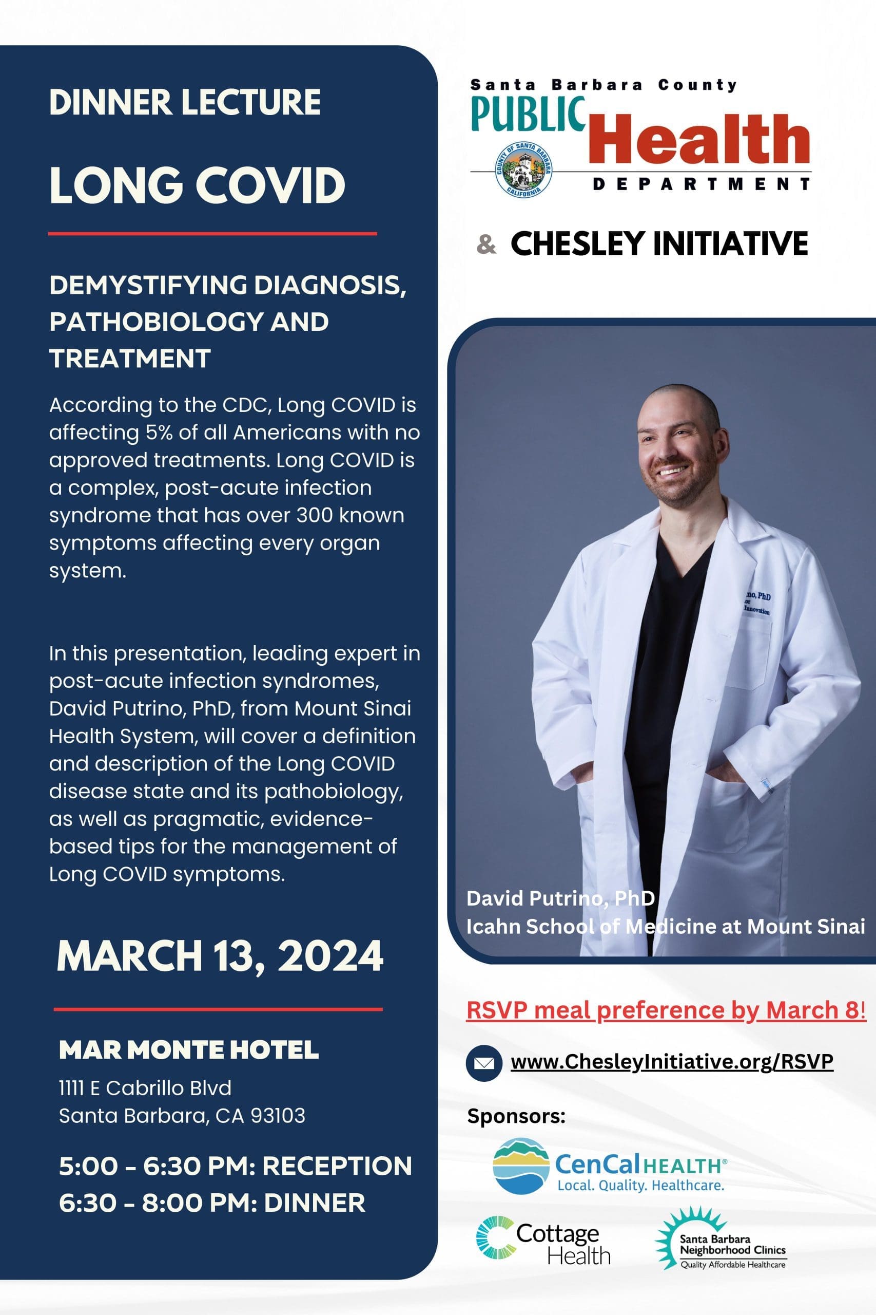 Unveiling the Mysteries of Long Covid: Santa Barbara County Public Health to Host Exclusive Dinner Lecture