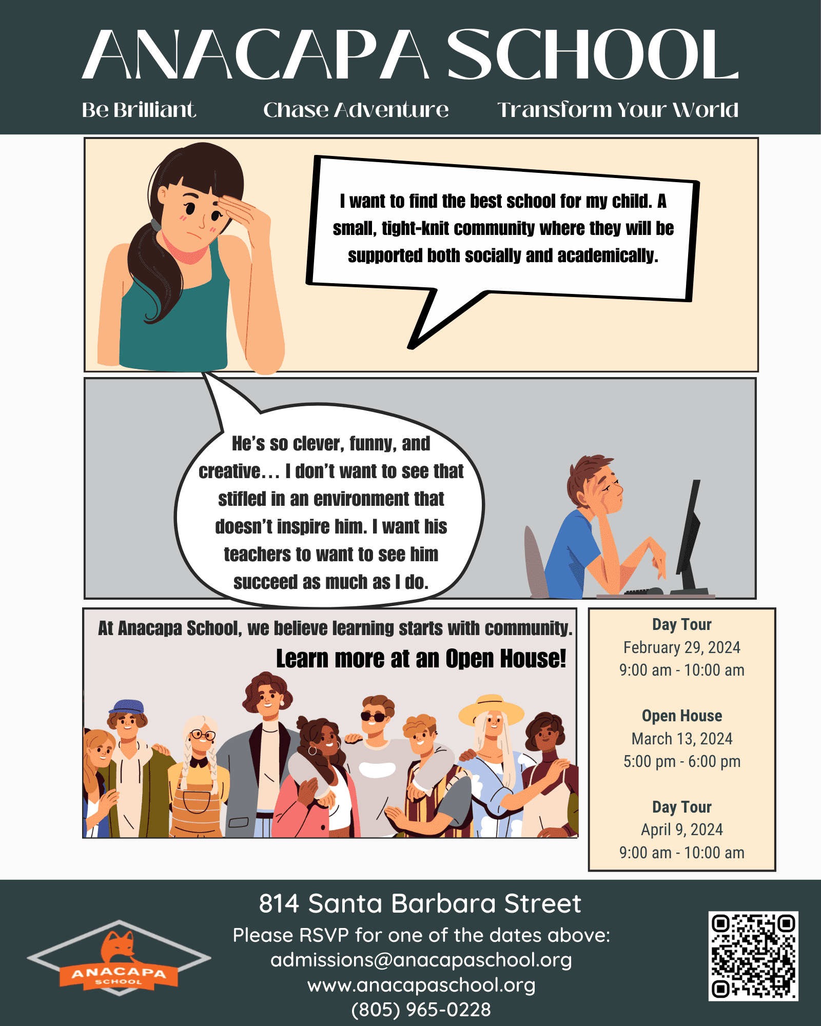 Anacapa School: New Events added – Day Tours and Open House