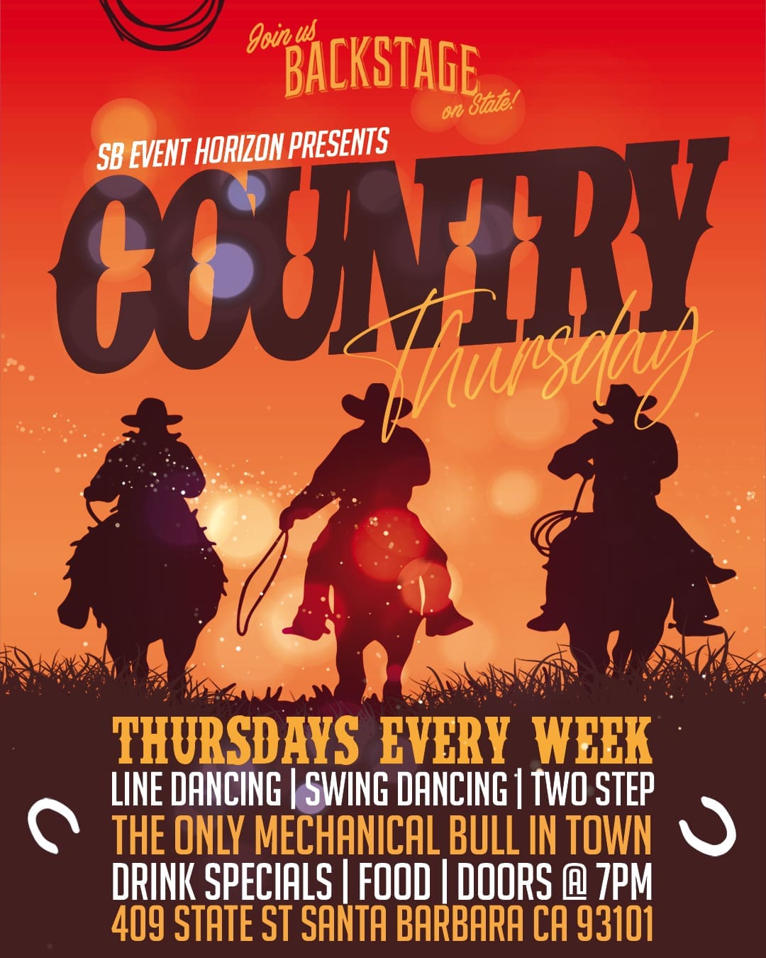 Thursday Line Dancing Backstage SB