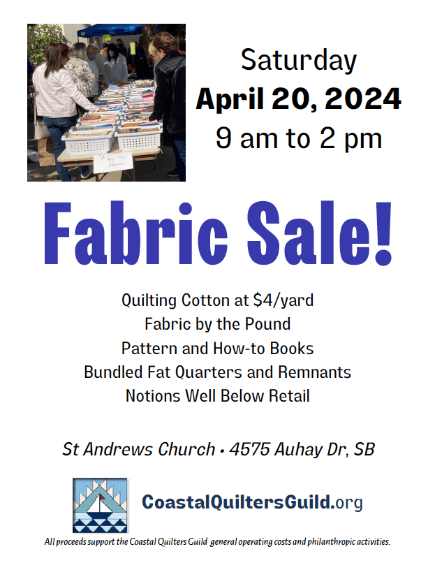 MASSIVE Fabric Sale – Coastal Quilters Guild