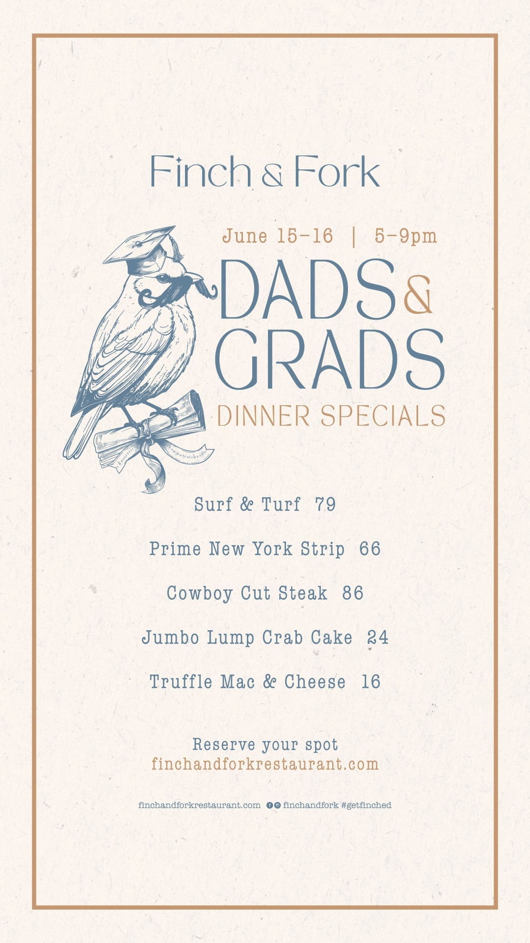 Grads & Dads at Finch & Fork