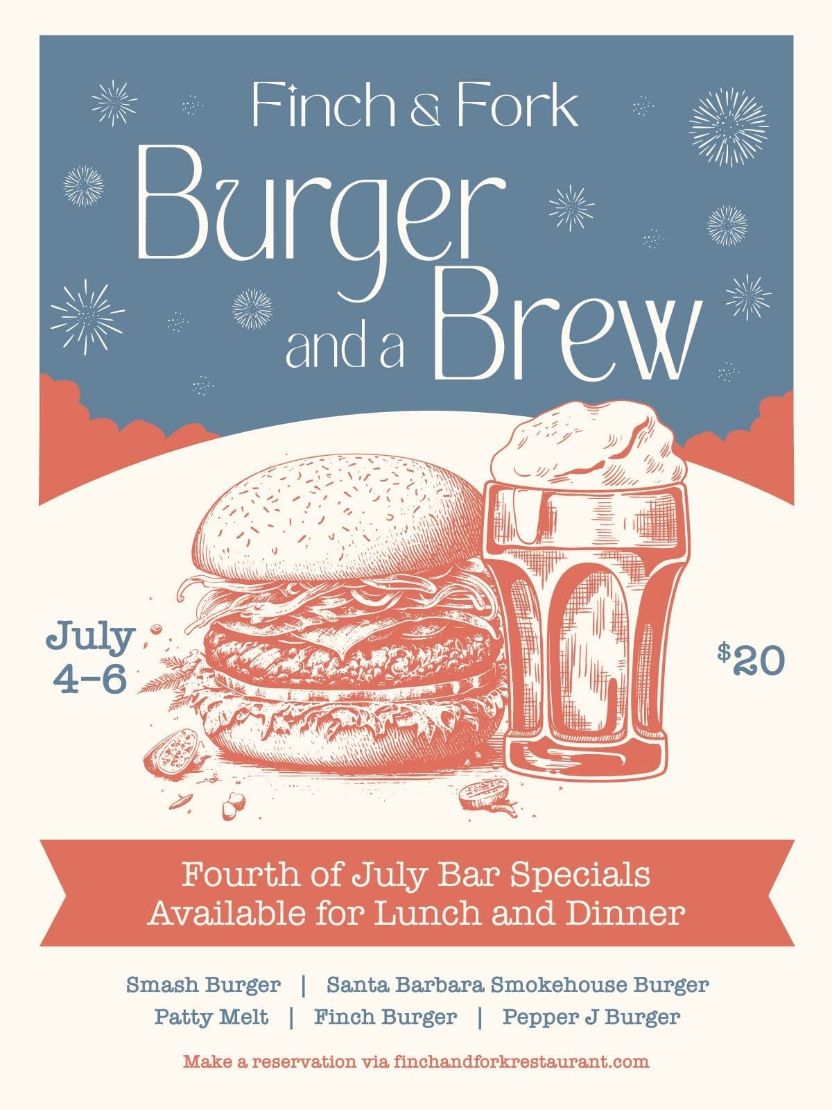 Finch & Fork Burger and a Brew