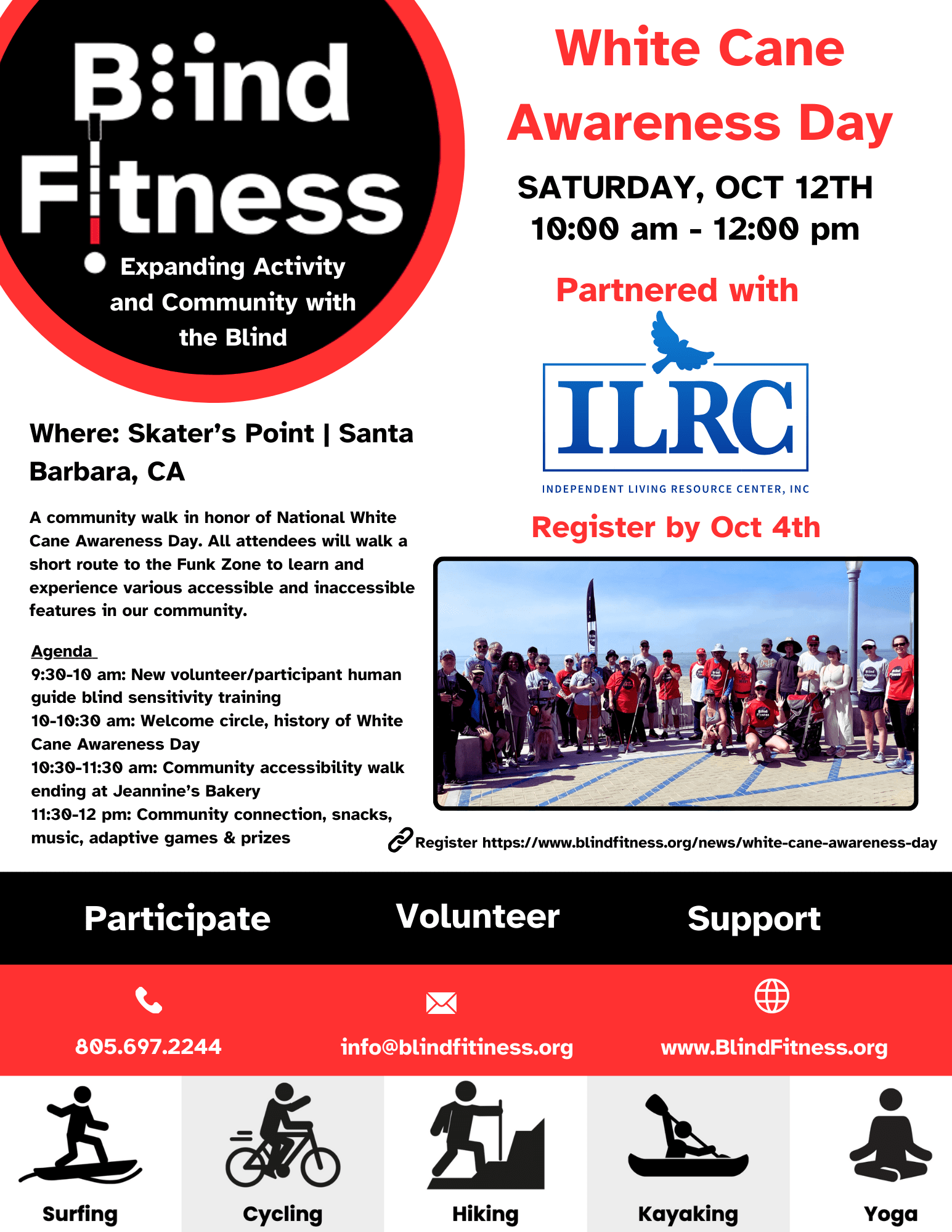 White Cane Awareness Day Walk with Blind Fitness