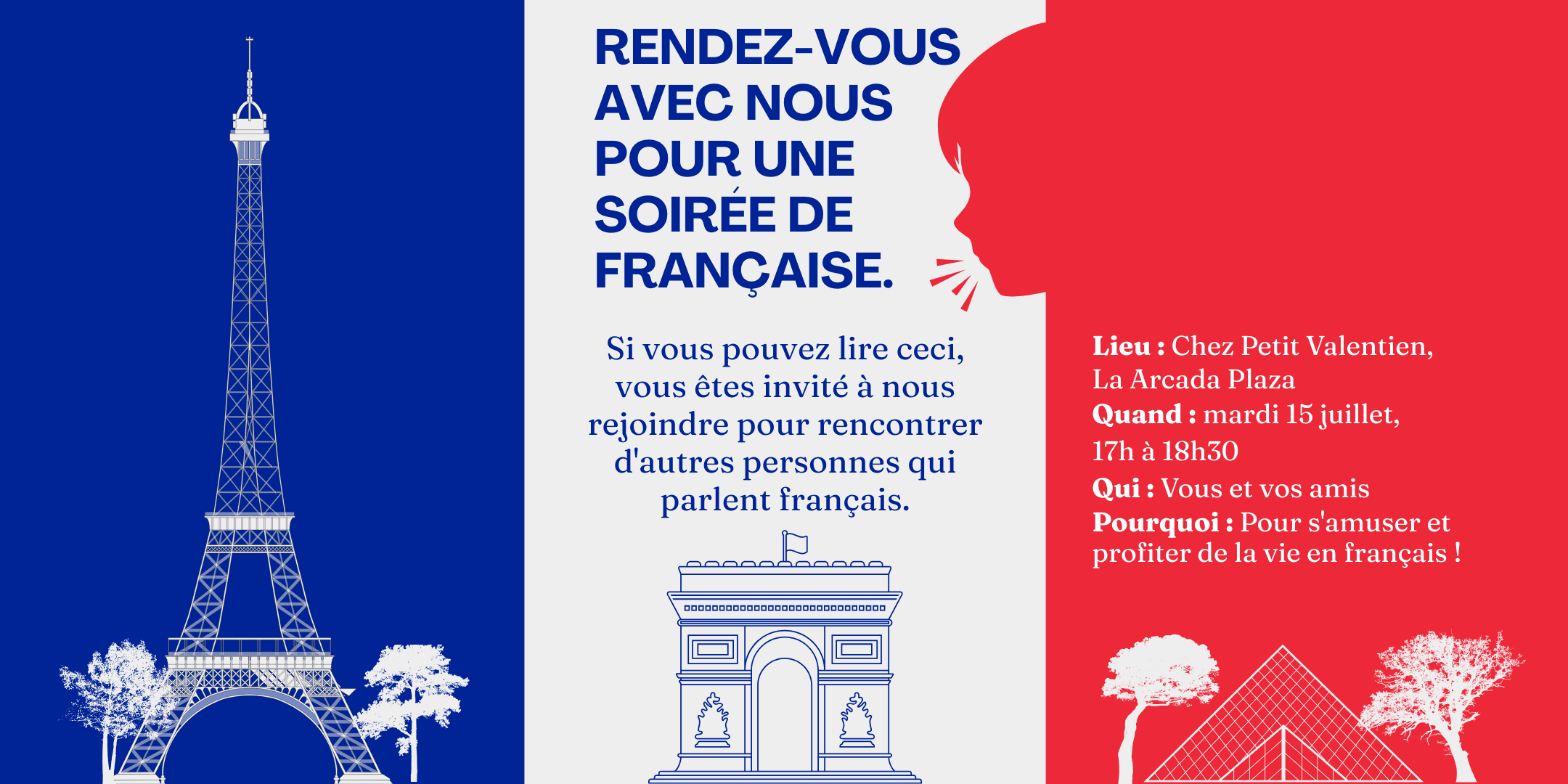 Rendez-vous avec nous pour une soirée de française