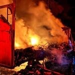 A single travel trailer was engulfed in a fire on October 12, 2025. Image Source: San Luis Obispo County Fire Department.