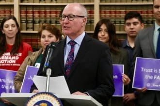 Gregg Hart addressing journalists at a press conference on October 15, 2025. Source: Facebook/Assemblyman Gregg Hart