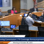 Santa Barbara County Planning Commission meeting on October 8, 2025. Image Source: public video screenshot
