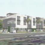 Artistic rendering of "The Lofts at the Mill" proposed for 401 and 409 E. Haley Street in Santa Barbara (CJM:LA)