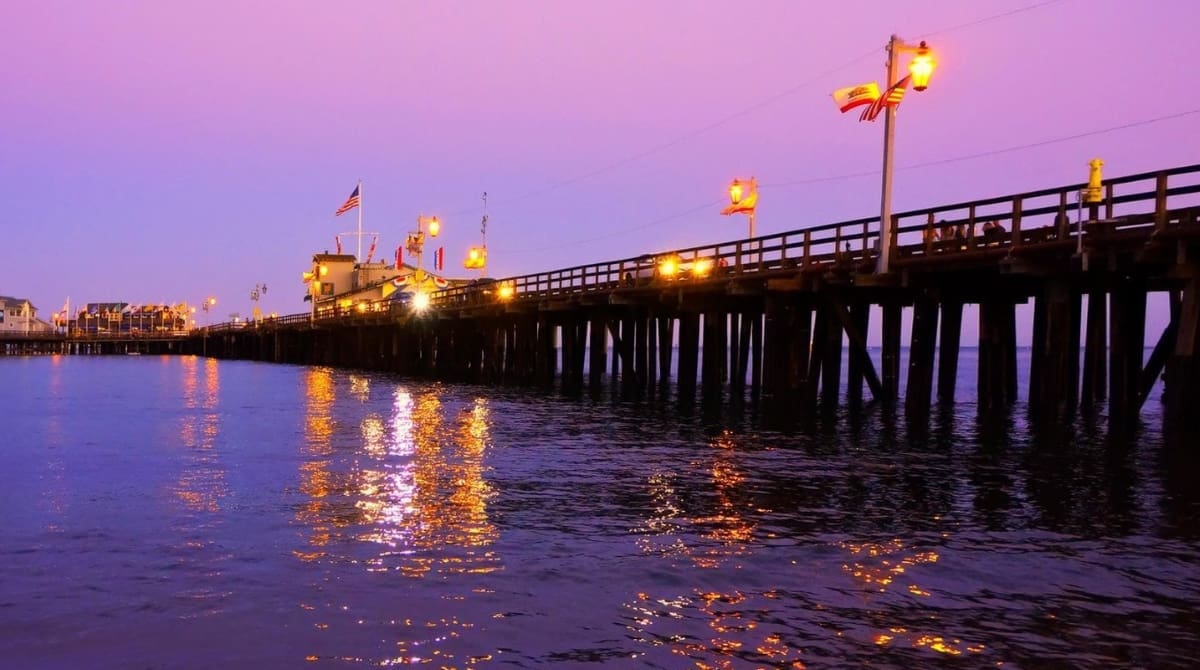 Stearns Wharf at night. Image Source: Stearns Wharf Santa Barbara website