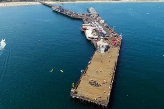 Stearns Wharf was built by John Peck Stearns in 1872. Image Source: Stearns Wharf Santa Barbara website