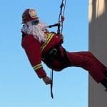 Ventura County Fire personnel dressed up as Santa Claus to surprise patients at the pediatric unit of the Ventura County Medical Center. Image Source: Ventura County Fire/X