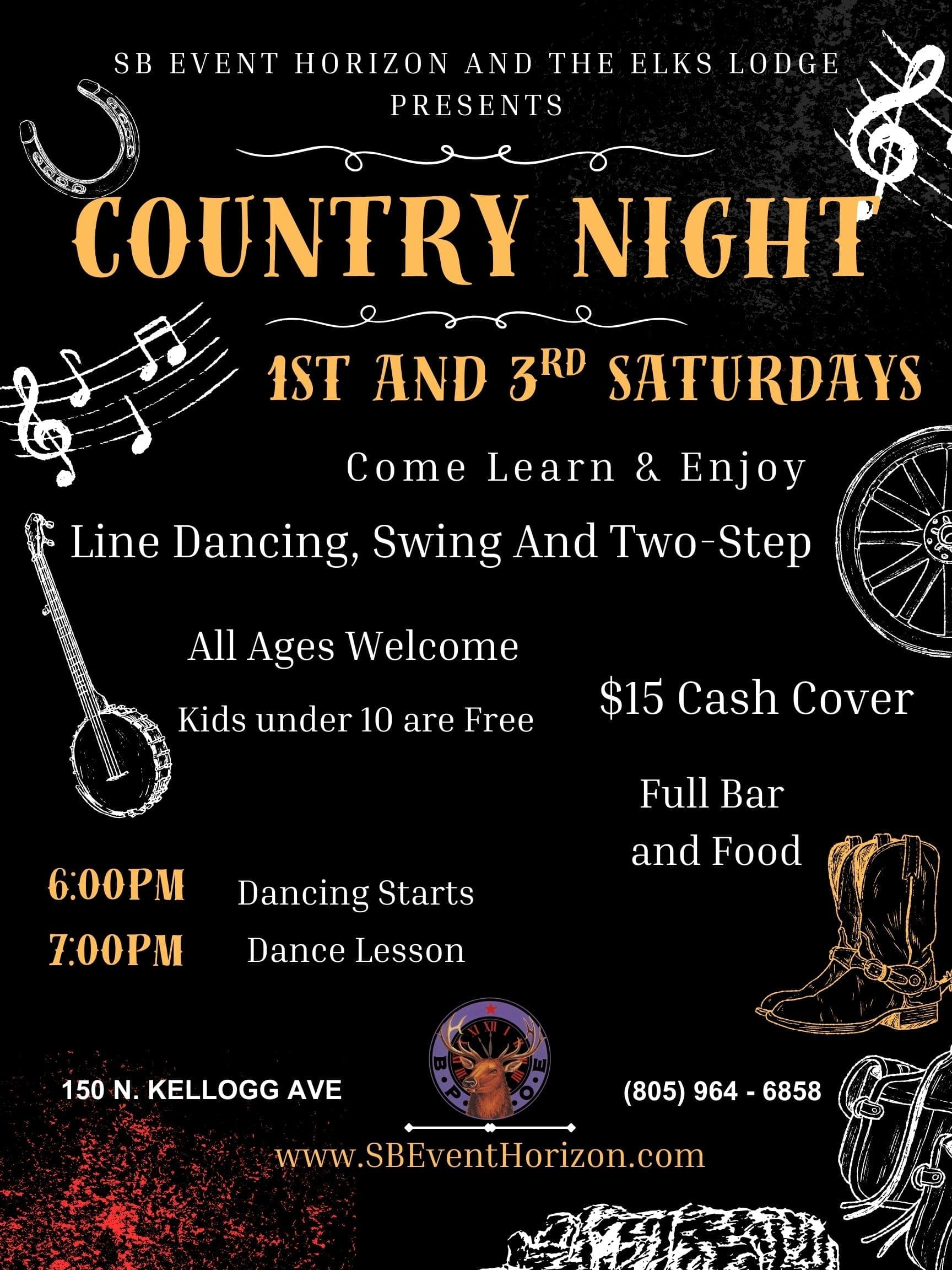 Black And White Illustrative Western Rodeo Event Night Portrait Poster