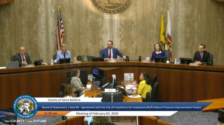 Santa Barbara County Board of Supervisors meeting. Image Source: YouTube/County of Santa Barbara