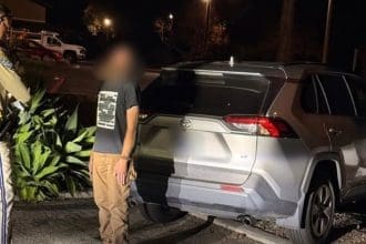 CHP officers arrest the driver on suspicion of DUI. Image Source: Facebook/California Highway Patrol