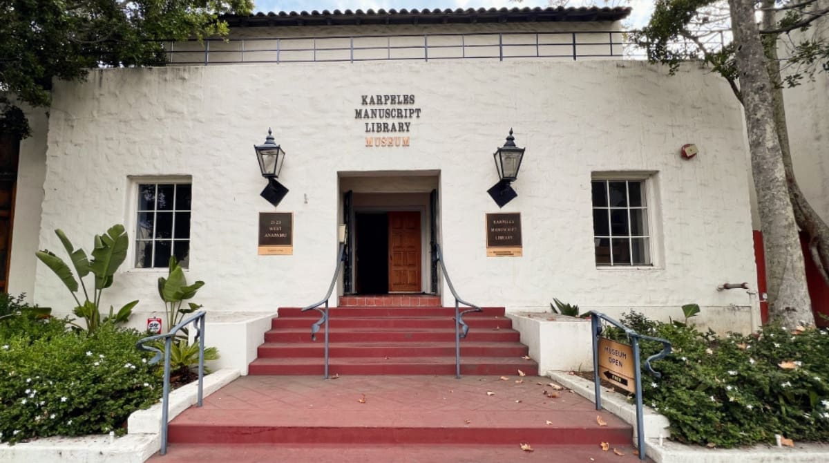 The Karpeles Manuscript Library Museum building in Santa Barbara. Image Source: Karpeles Manuscript Library Museum building in Santa Barbara/website
