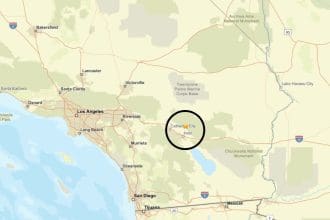 The location of the 3.3 magnitude earthquake in Indio on February 1, 2026. Image Source: USGS website