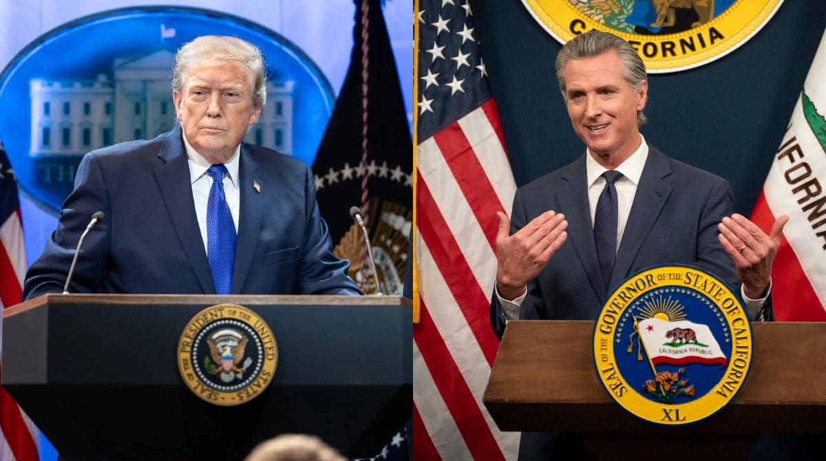 Donald Trump and Gavin Newsom. Image Source: Facebook/Governor Gavin Newsom and White House website