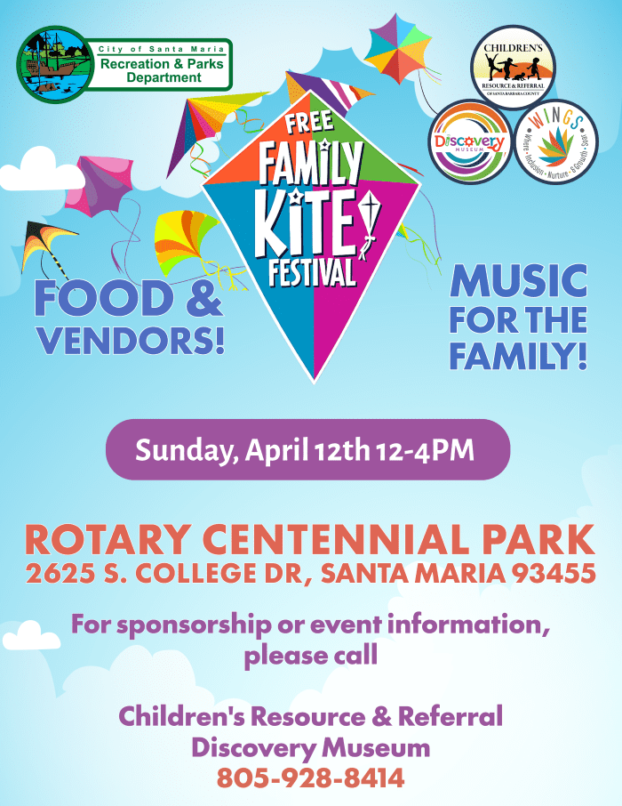 Children’s Resource & Referral Discovery Museum and City of Santa Maria to Host Free Family Kite Festival