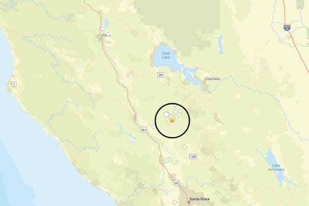 The location of the 3.1 magnitude quake. Image Source: USGS website