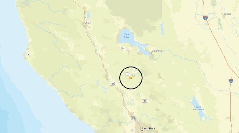 The location of the 3.1 magnitude quake. Image Source: USGS website