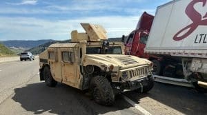 Semi-Truck and Military Vehicle Collide on Highway 101 in San Luis Obispo