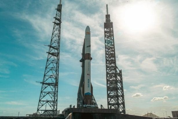 Blue Origin New Glenn on the launch pad. Image Source: Blue Origin website