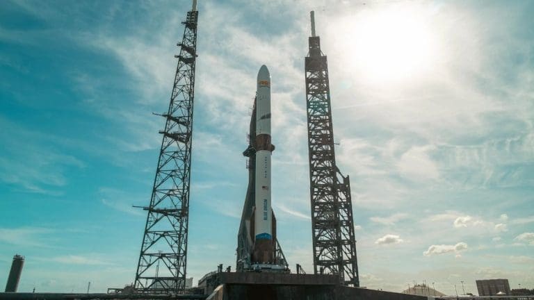 Blue Origin New Glenn on the launch pad. Image Source: Blue Origin website