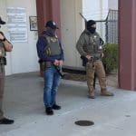 ICE agents at the entrance of the Santa Barbara County Main Jail. Image Source: 805 Rapid Response Network