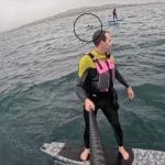 A pair of surfers encountered a shark while surfing off the coast of Santa Barbara. Image Source: Screengrab of Tavis Boise’s video/YouTube