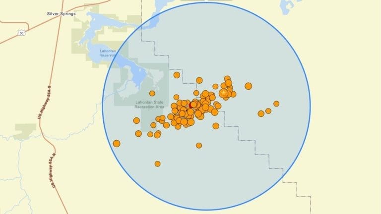 A 5.7-magnitude earthquake was recorded at Nevada, with tremors felt across Northern California. Image Source: USGS