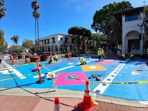 Downtown Santa Barbara’s Colorful Street Mural Underway, Traffic Changes Through April 24