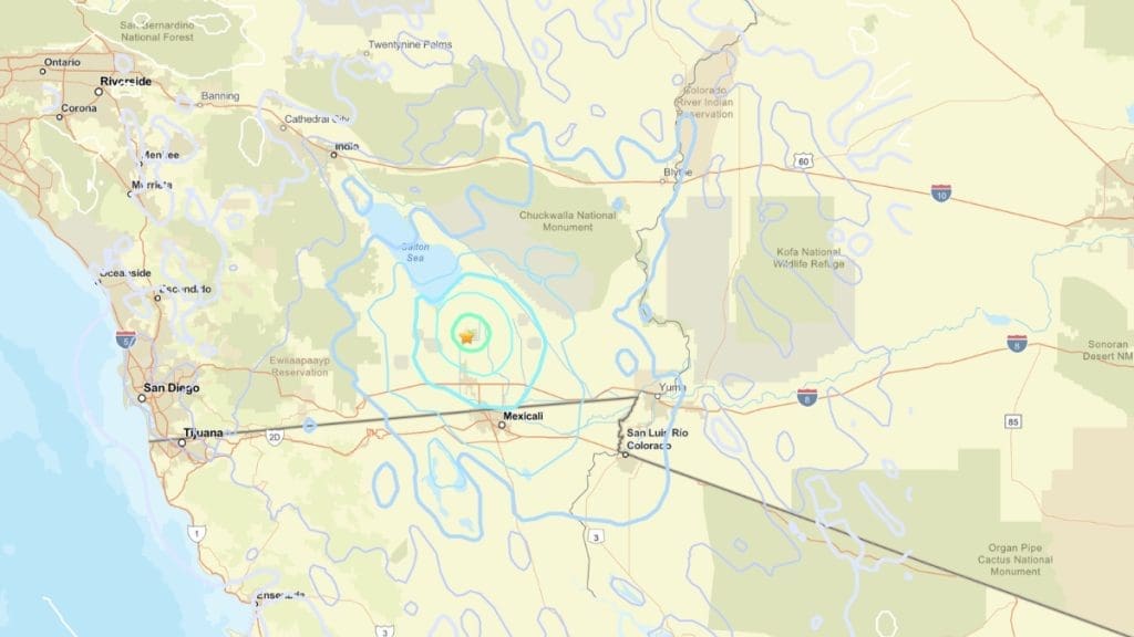 4.7-magnitude near Brawley on May 10, 2026. Image Source: USGS