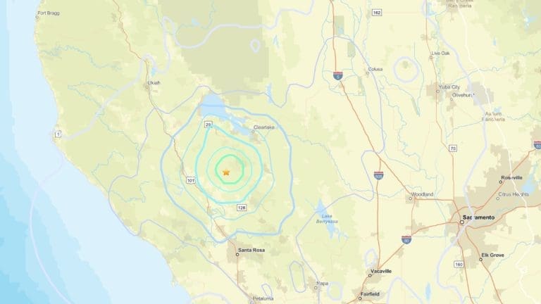 A 4.4-magnitude occured near The Geysers on May 7, 2026. Image Source: USGS
