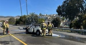 Vehicle Fire Briefly Shuts Down Northbound Highway 101 in Pismo Beach; All Lanes Reopened